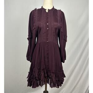 NWOT Free People Ambrosia Dress Size S Grapecicle Fairy Boho Victorian Goth